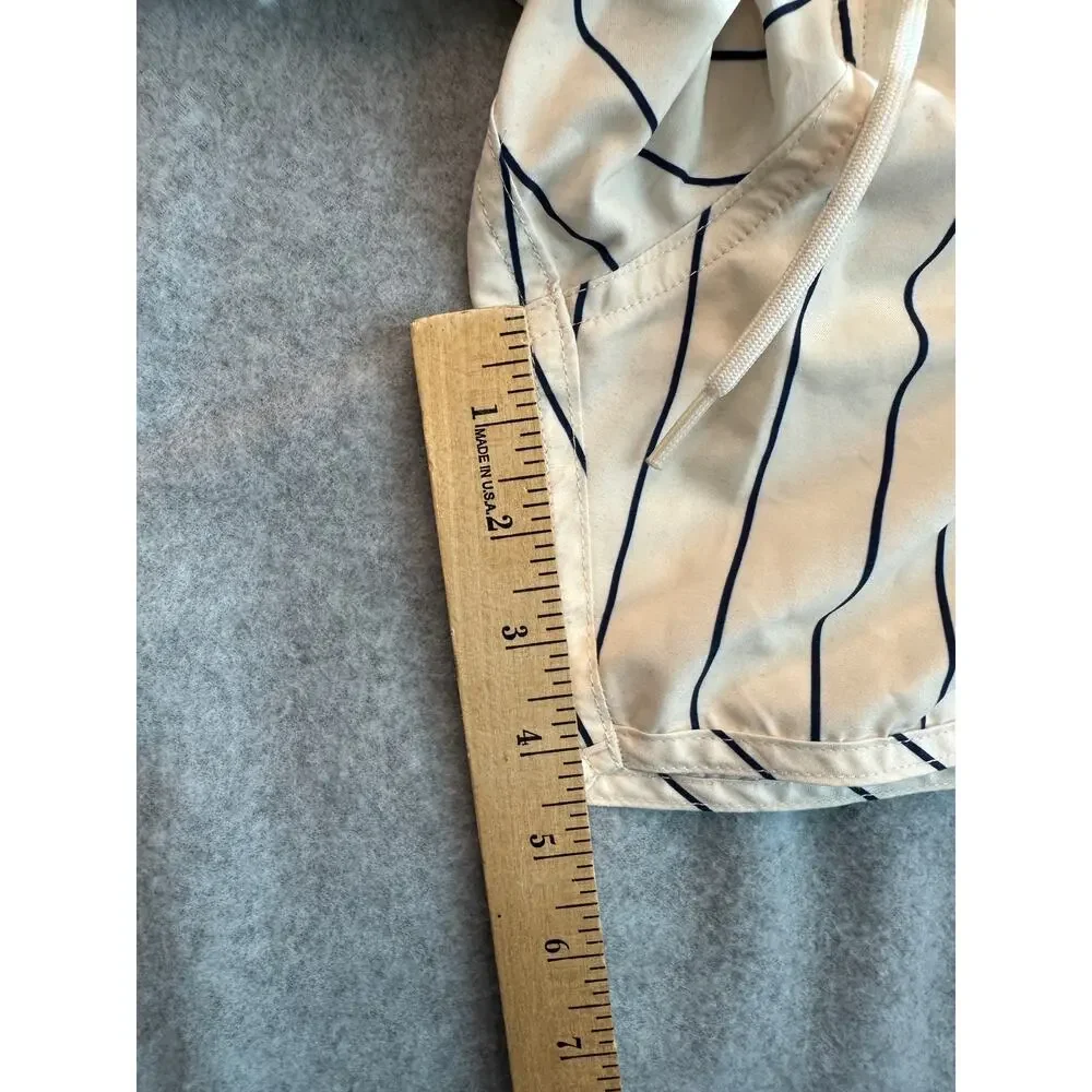 Budweiser x PacSun Pinstripe Swim Trunks XL Boardshorts Cream Navy